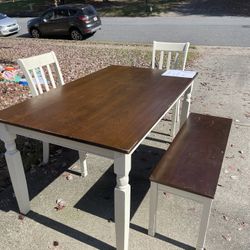 Dining Table With Bench And 3 Chairs