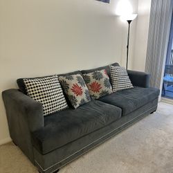 Light Grey! Couch Sofa With Pillows 