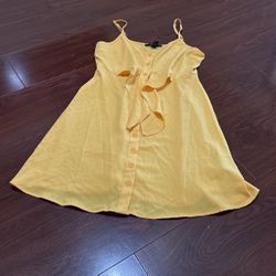 YELLOW SILKY DRESS SIZE S
