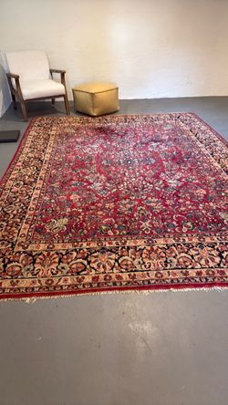 Vibrant antique wool rug carpet clean, large