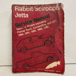 Volkswagen VW Rabbit Scirocco Jetta Service Manual 1(contact info removed) Gasoline Models