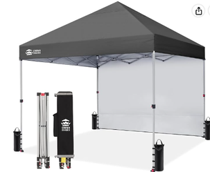 CROWN SHADES 12×12 Pop-Up Canopy with Sidewall – Black, New in Box