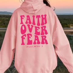 Brand New, Pink "Faith Over Fear" hoodie
