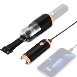 Rechargeable Cordless Small Car Vacuum Cleaner, 7000Pa/120W Mini Car Vacuum Cleaner, Cordless Detachable Handheld Vacuum Cleaner with LED Flashlight/P