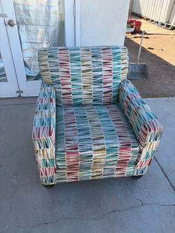 Upholstered Accent Chair Multicolor Pattern