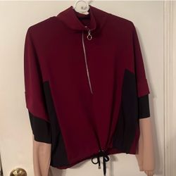 Cropped Long sleeve Burgundy Shirt