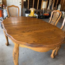 Solid Oak Dining Room Table And Chairs