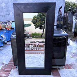 Tall Black Framed Full-Length Standing Mirror 