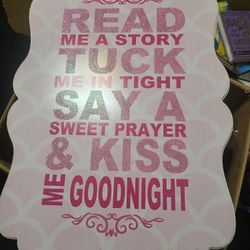 Large Pink Girls Room Sign