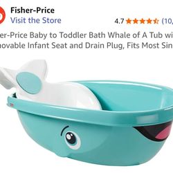 Fisher-Price Baby to Toddler Bath Whale of a Tub Rigid Baby Bathtub