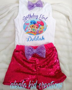 Shimmer and shine inspired birthday set