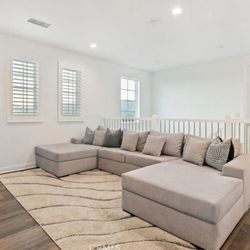  Custom Built U Shape Sectional In Grey