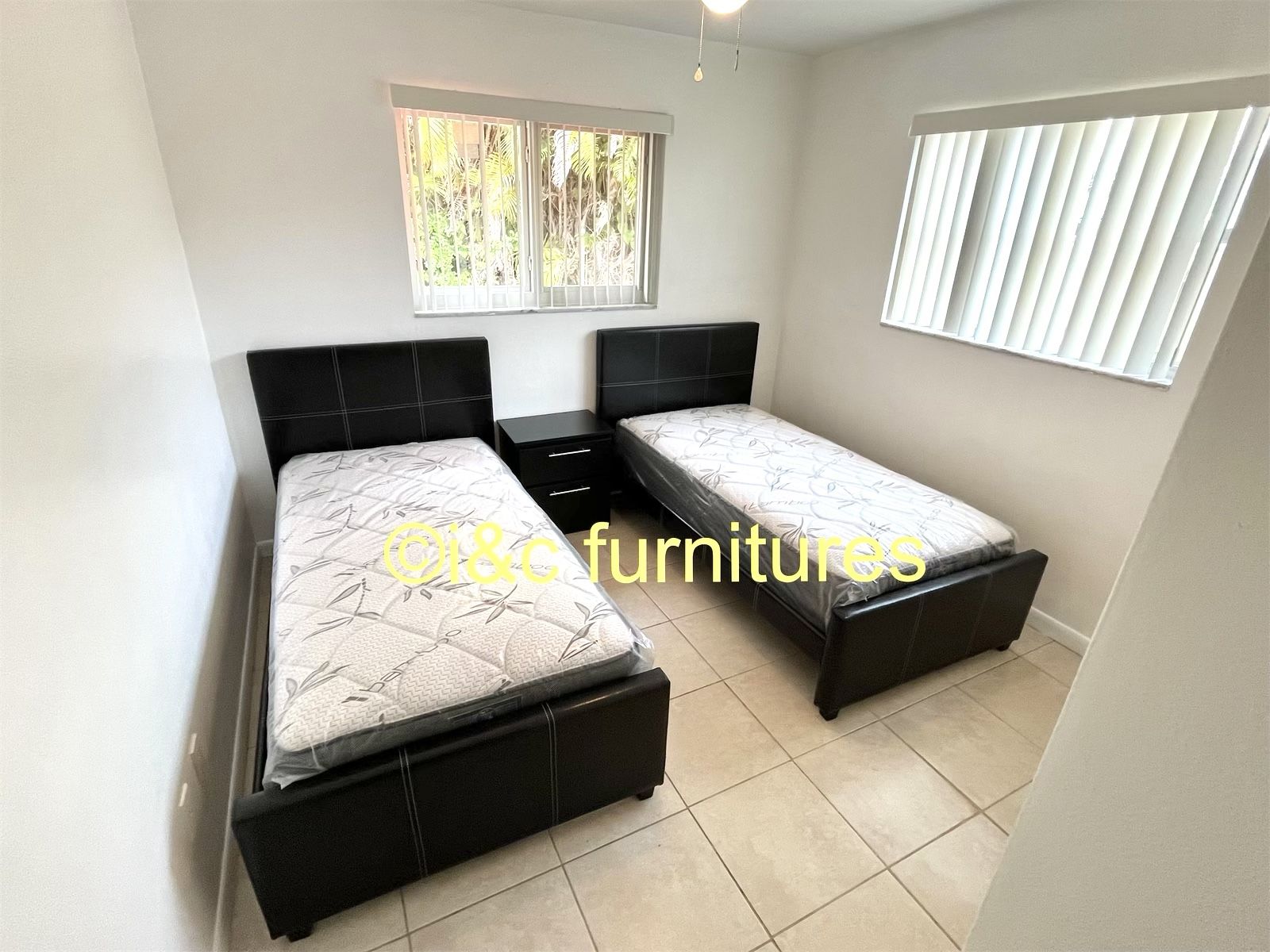 5 Piece Twin Bedroom Set New In The Box Same Day Delivery. 2 Twin Bed Frames 2 Twin Mattresses 1 Night Stand