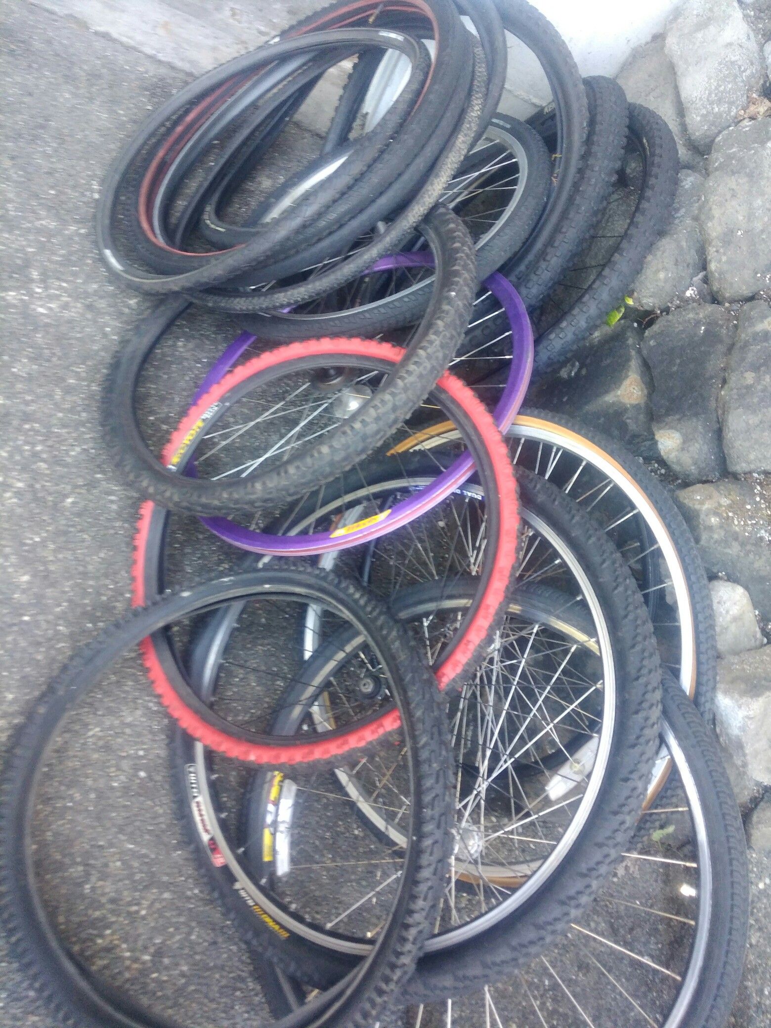 Seat posts, seats, bike racks front rear, handle bars, etc