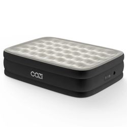 Cozi Queen Size Air Mattress Inflatable Bed with Built-In Pump for Home, Travel & Camping, 20"