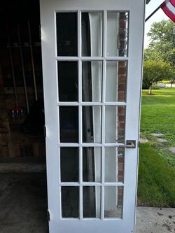 Solid Wood French Door Slab – Beveled Glass – White
