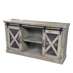 Martin Furniture Farmhouse Sliding Barn Door TV Console