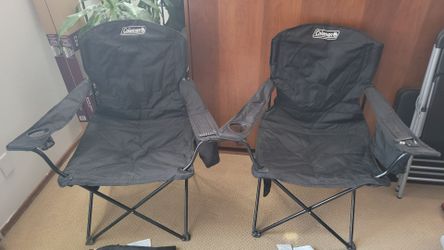 Coleman Camping Chairs with Cooler and Drink Holder and side pouch