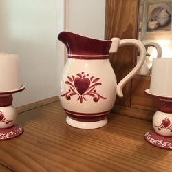 Decorative Pitcher and Candle Holders
