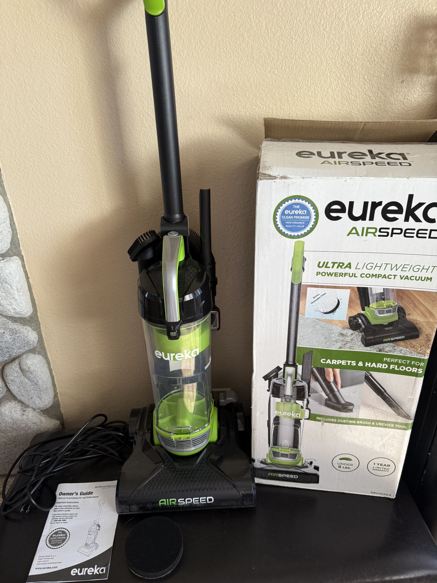 Eureka Powerful Bagless Upright Carpet and Floor Airspeed Ultra-Lightweight Vacuum Cleaner, w/Replacement Filter, Green