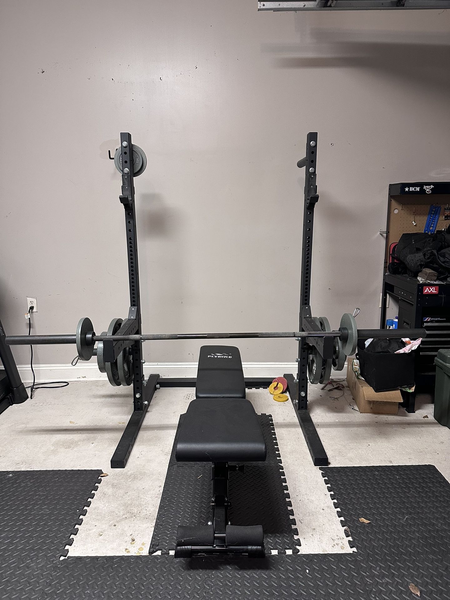 Titan Squat Rack And Rogue Power Bar Set
