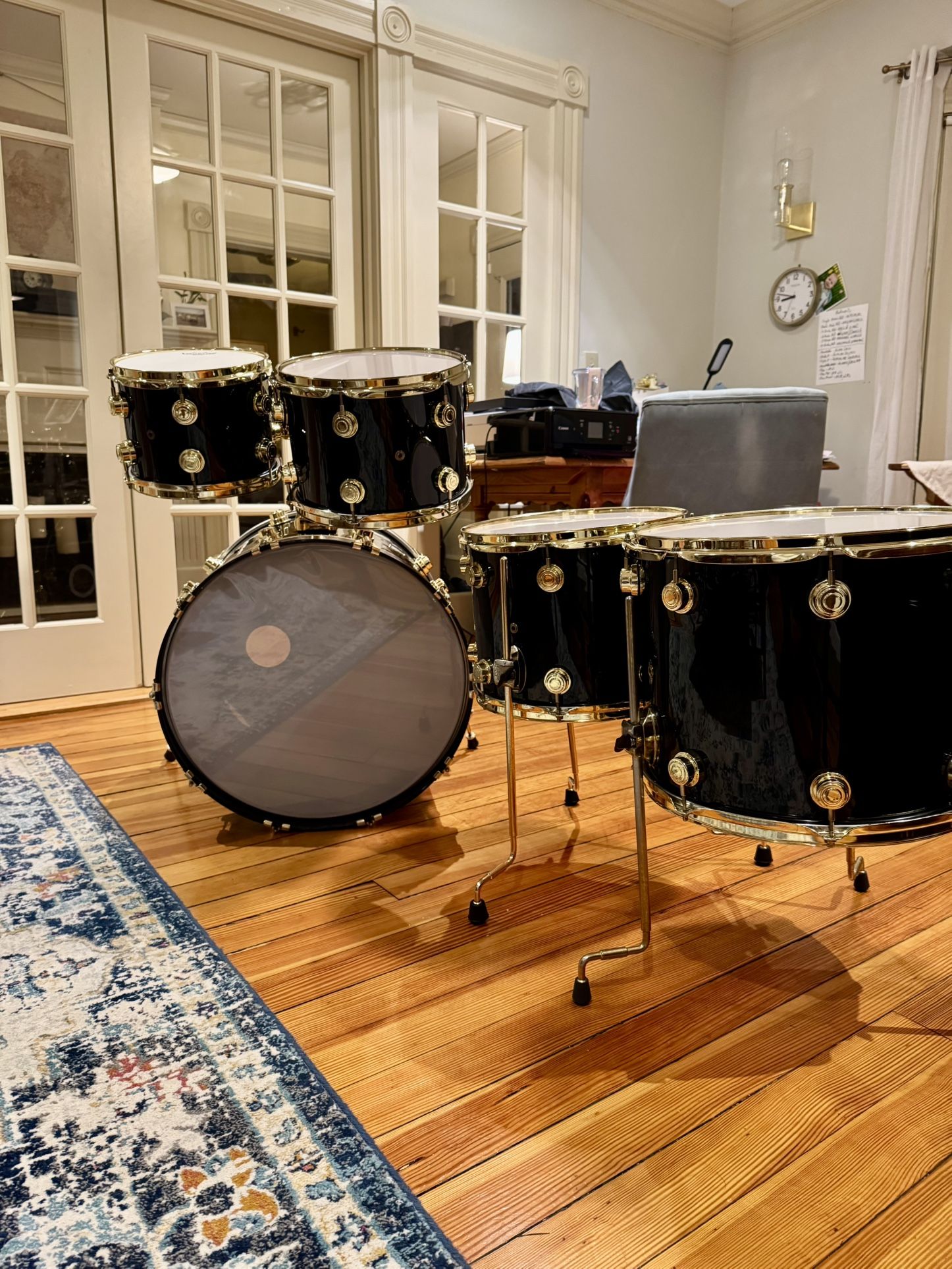 Black & Gold DW Collector’s Series 5-Piece Drum Set (Gator cases INCLUDED!)