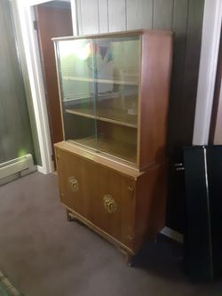 Solid wood china cabinet from the 70s