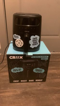 CRUX  3 QT Digital Air Fryer with TurboCrisp Technology, Touch Screen Temperature Control, Timer and Auto Shut-off, Fully Programmable