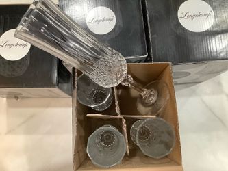 Longchamp Cristal D'Arques Paris Glassware Set, free some red, white glasses