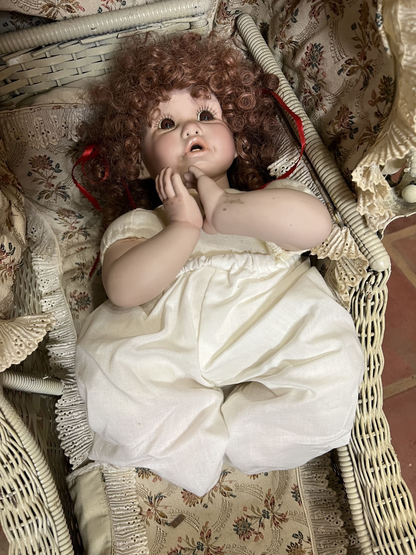 Vintage Praying Porcelain Doll