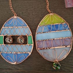 Easter Egg suncatcher pair
