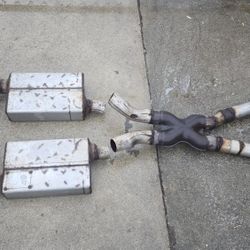 X Pipe Spin tech Exhaust Mufflers 2.5 Inch Mustang Gt 5.0 94  95