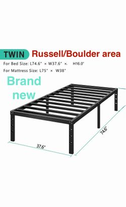 Brand new Metal Platform Bed Frame 16 Inch Tall/heavy duty. Russell/Boulder area.