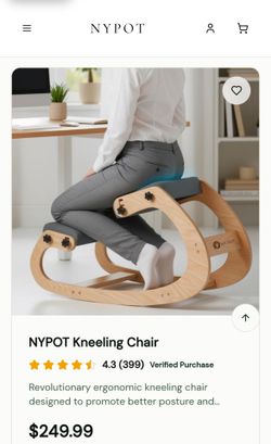 Ergonomic Kneeling Chair with Adjustable Seats - Knee Chair for Posture Correction & Kneel Rocking Stool for Desk