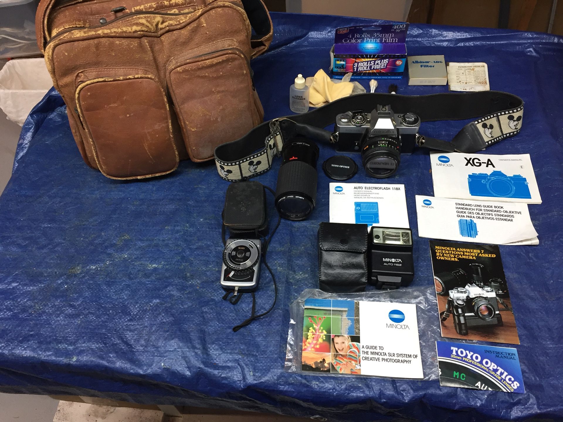 Minolta XD5 Camera and supplies