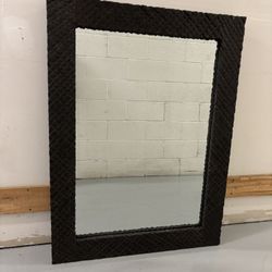High End Designer Mirror with Carved Wooden Frame 