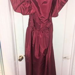 Wine Missy Dress with Rosettes 15/16