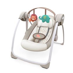 Ingenuity Soothe 'n Delight 6-Speed Portable Baby Swing with Music - Cozy Kingdom (Unisex)wqqqq