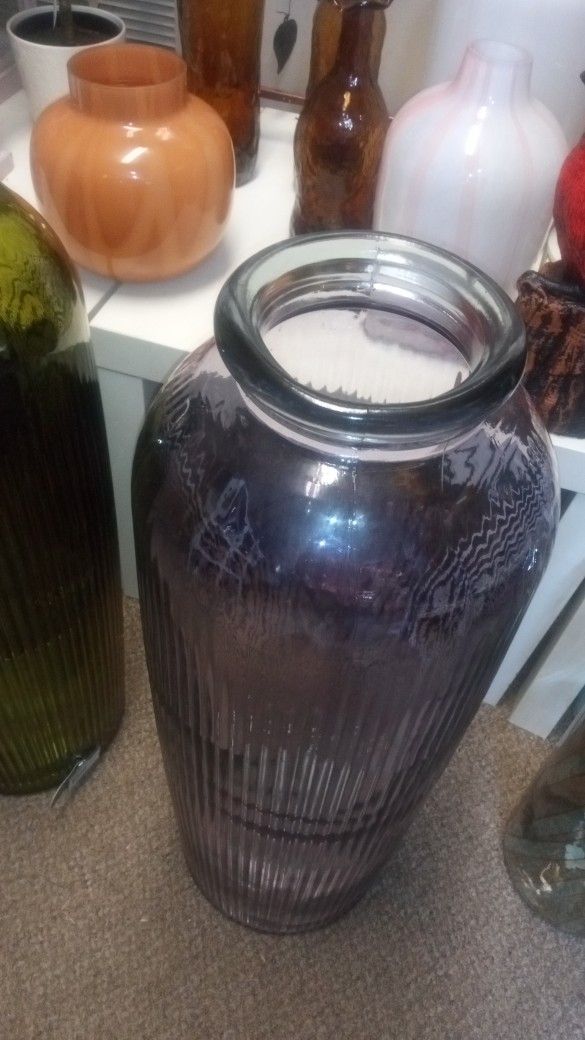 Awesome New Designer Ripped Glass Floor Vase High Quality Masterpiece Very Detailed Made In Portugal Thick And Durable Heavy Duty