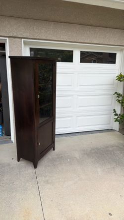 Tall Cabinet with Shelves, Door, Glass Door