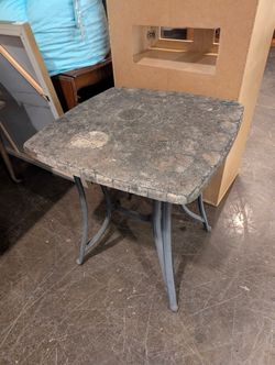Square Outdoor Accent Table with Stone Top