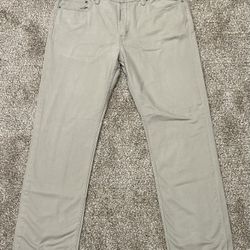 Levis Strauss Original Riveted 514 Men's Denim Beige Jeans Sz 38X34-SUPER CLEAN!