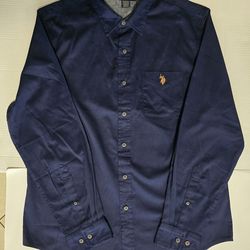 Ralph Lauren Shirt Men's Size Large Slim fit color navy long sleeve Button down