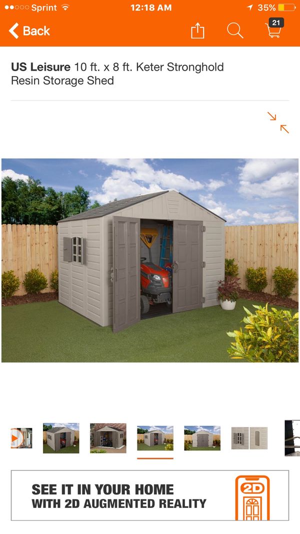 10X8 KETER STRONGHOLD RESIN STORAGE SHED for Sale in Lake 