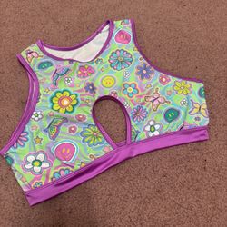 New 2x crop top daisy festival rave 60s edc trippy hippie smiley face shirt   Bundle deals available, feel free to message me with offers or questions