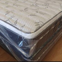 QUEEN PILLOW TOP MATTRESS WITH BOXSPRING ‼️