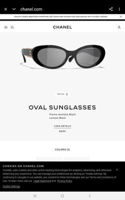 Chanel Oval Sunglasses Black Acetate