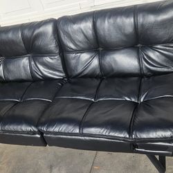 Mainstays Memory Foam Futon, Black Faux Leather / Sofa Cama