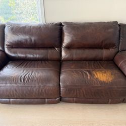 Leather Sofa with Recliner