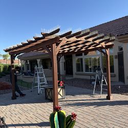 Pergola 10x12 Redwood beautiful color!